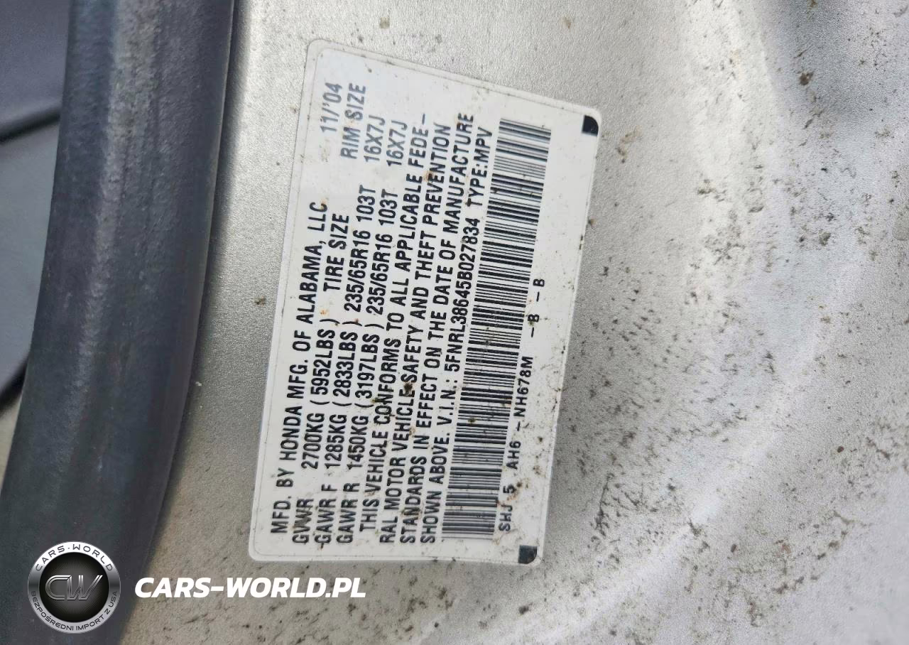 2005 Honda Odyssey Exl VIN:5FNRL38645B027834 - 12