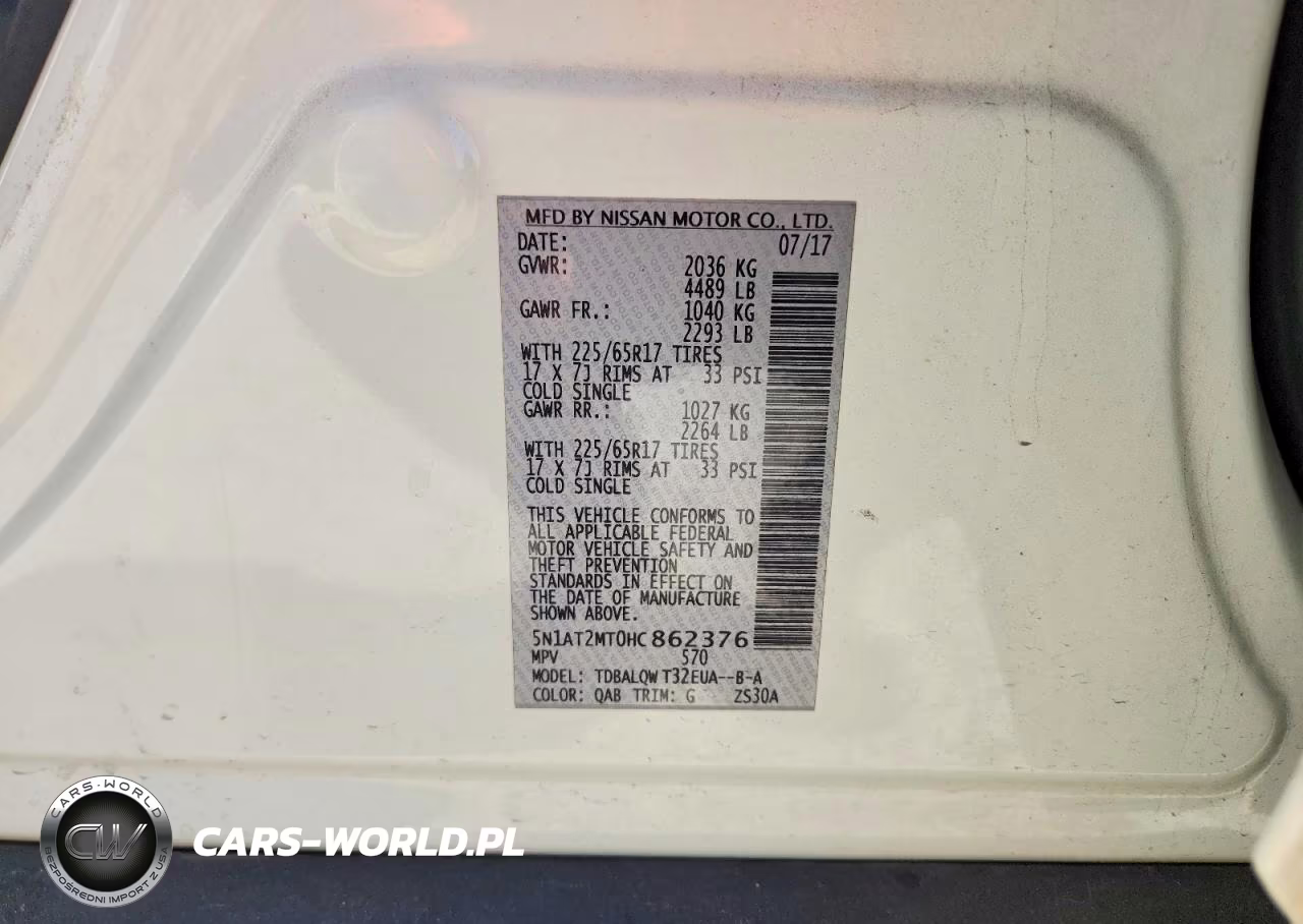 2017 Nissan Rogue Sv VIN:5N1AT2MT0HC862376 - 13