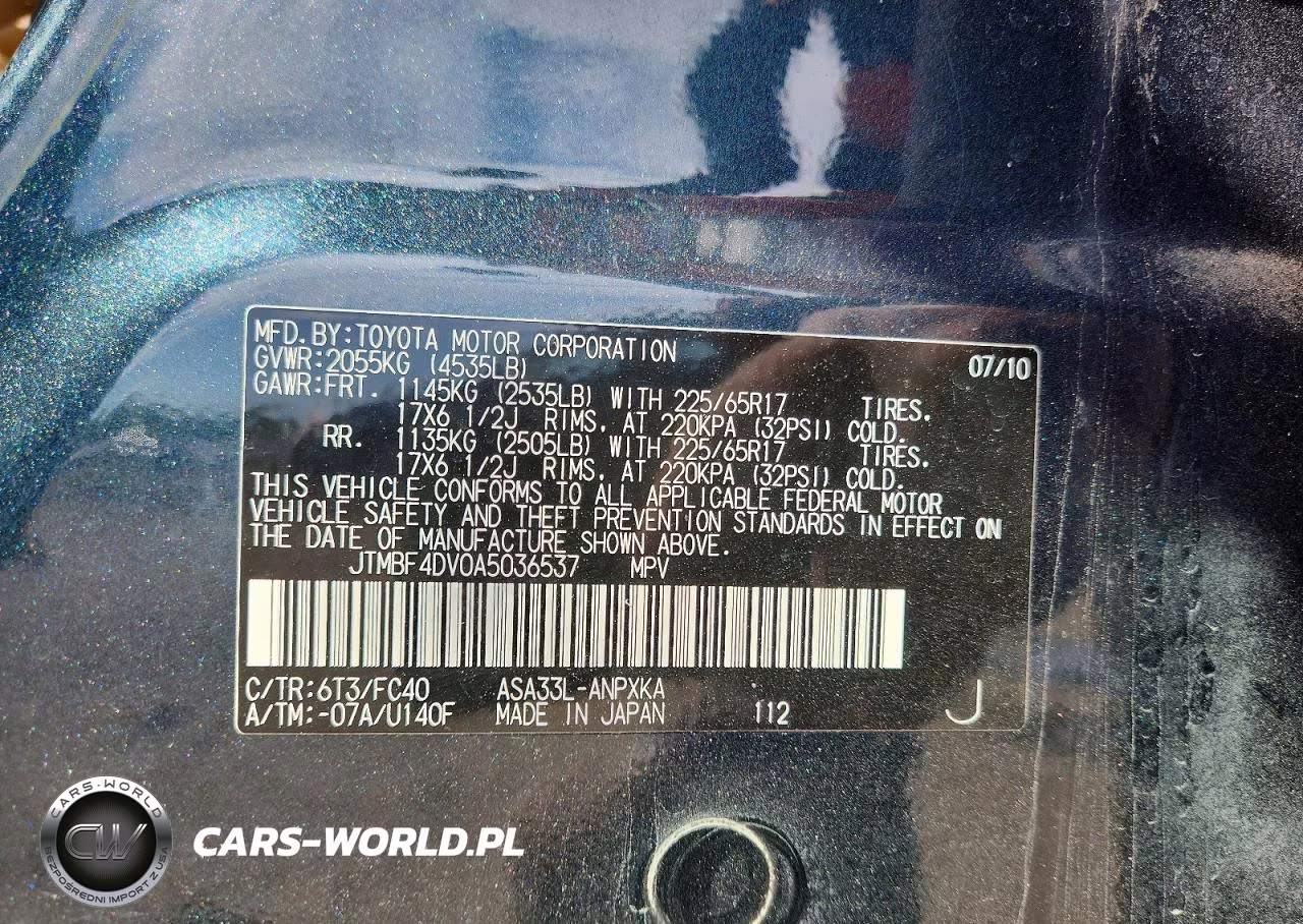 2010 Toyota Rav4 Base VIN:JTMBF4DV0A5036537 - 13