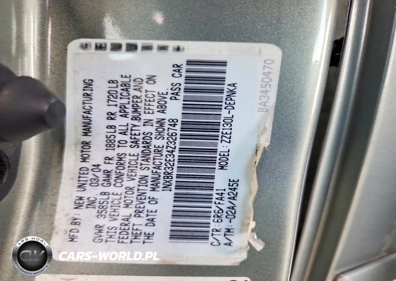 2004 Toyota Corolla Le VIN:1NXBR32E34Z326748 - 12