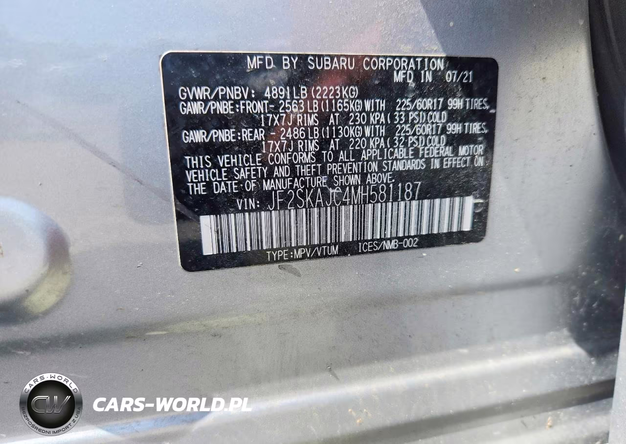 2021 Subaru Forester Premium VIN:JF2SKAJC4MH581187 - 12