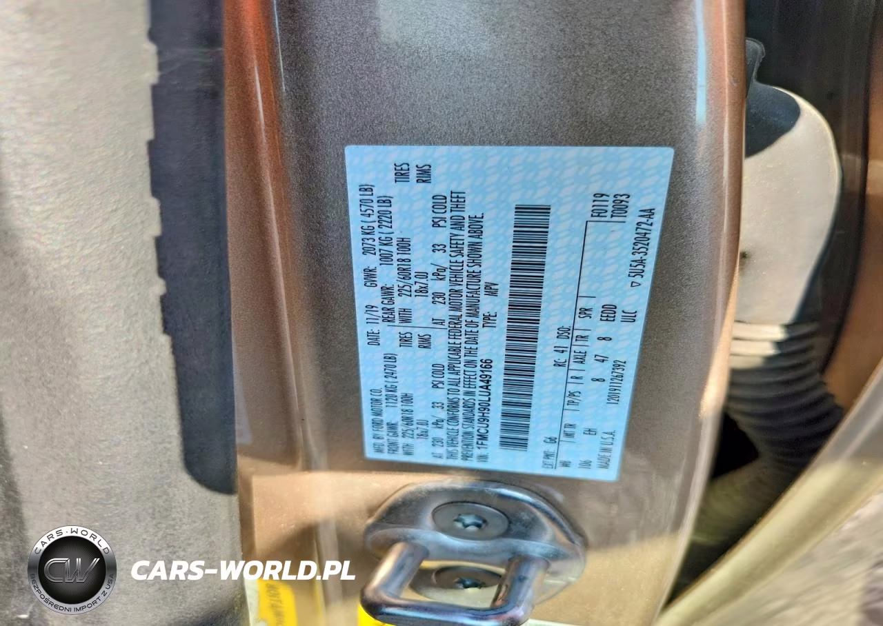 2020 Ford Escape Sel VIN:1FMCU9H90LUA49166 - 12