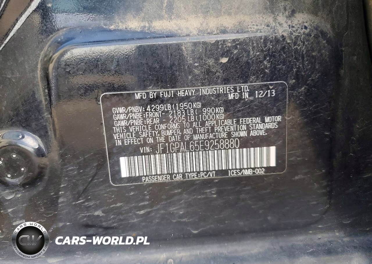 2014 Subaru Impreza Sport Premium VIN:JF1GPAL65E9258880 - 12