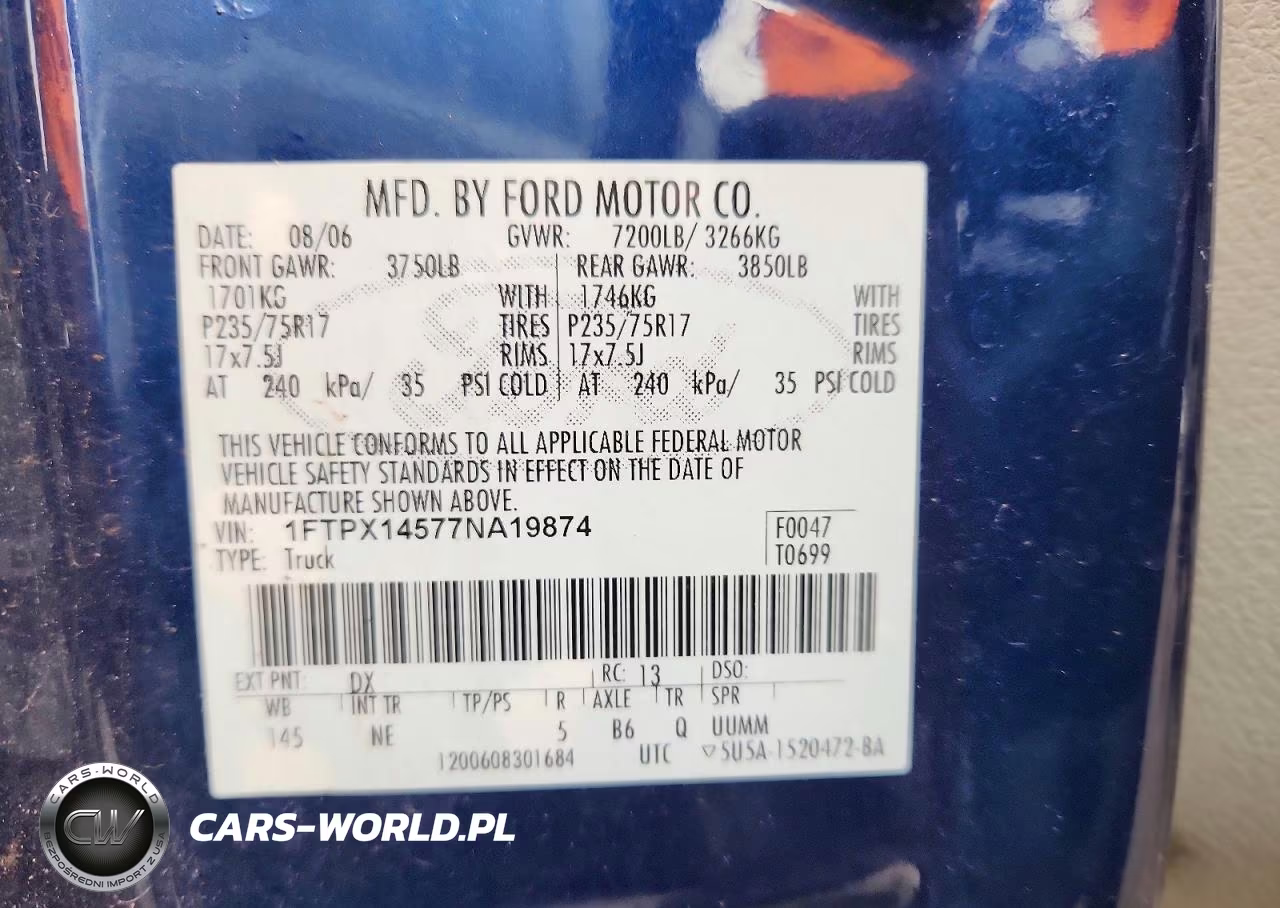 2007 Ford F150 VIN:1FTPX14577NA19874 - 12