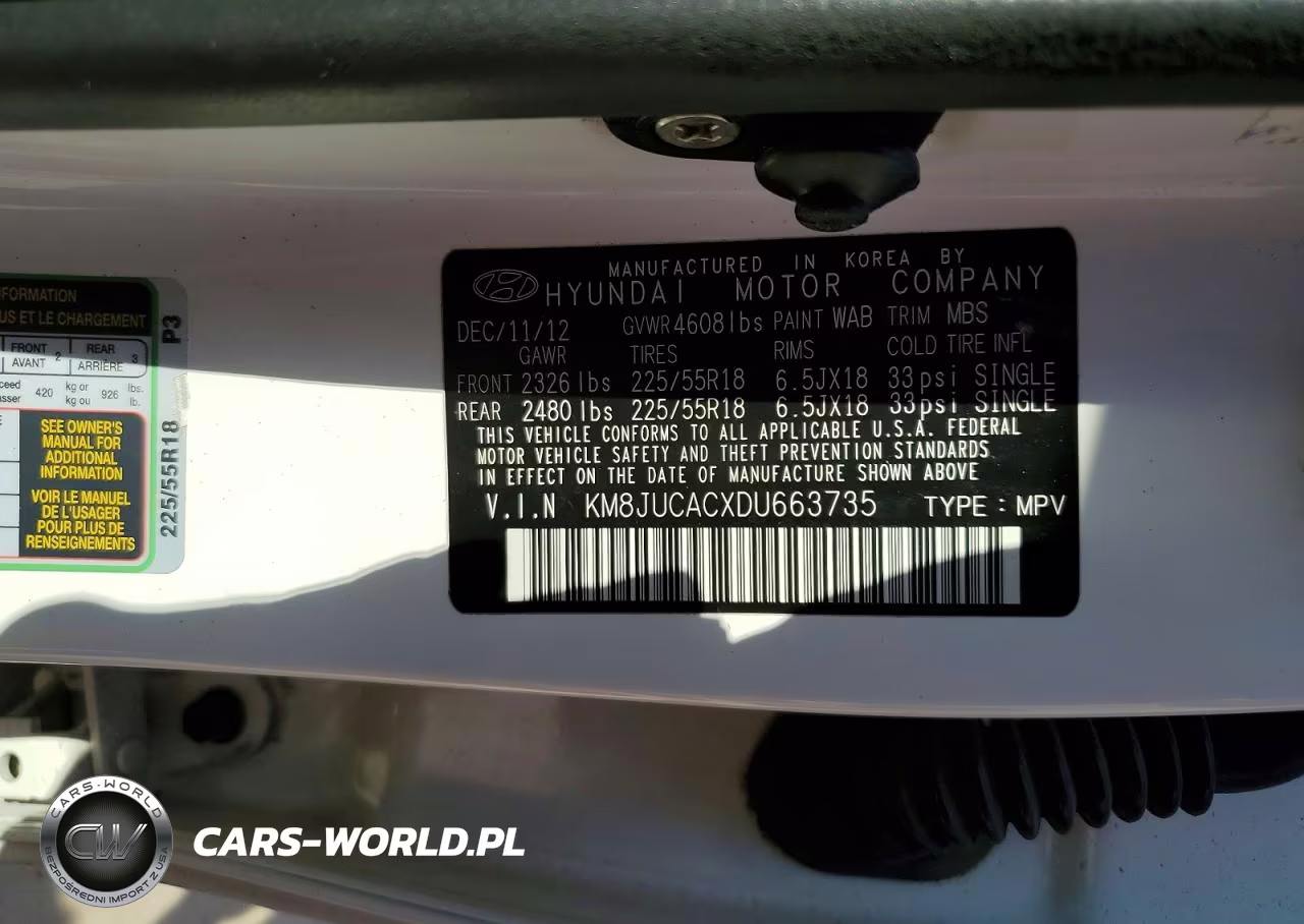2013 Hyundai Tucson Limited VIN:KM8JUCACXDU663735 - 13