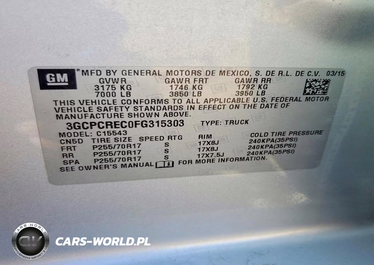 2015 Chevrolet Silverado C1500 Lt VIN:3GCPCREC0FG315303 - 12