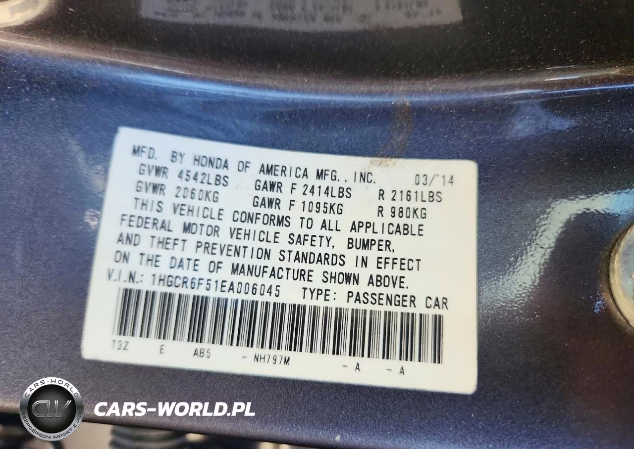 2014 Honda Accord Hybrid Exl VIN:1HGCR6F51EA006045 - 13
