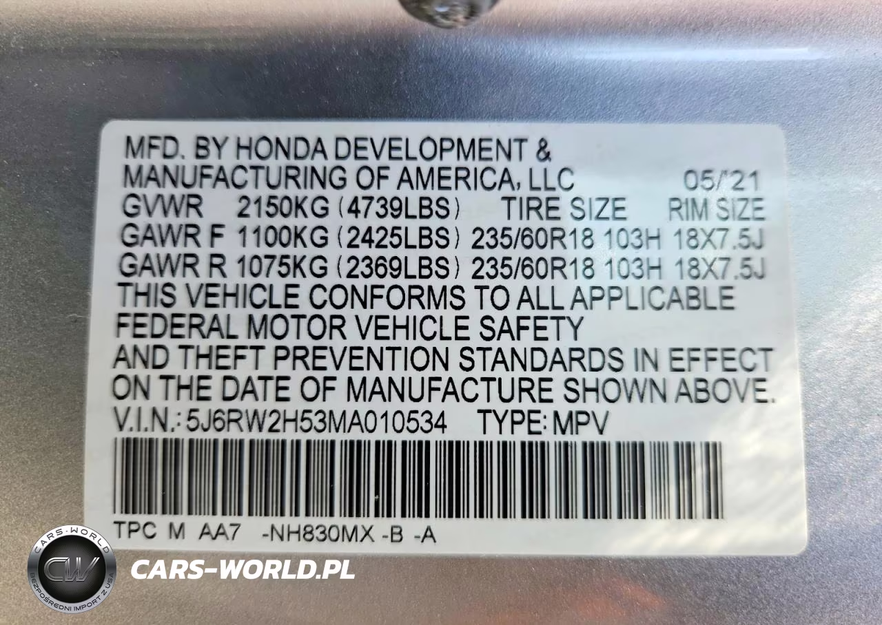 2021 Honda Cr-V Ex VIN:5J6RW2H53MA010534 - 13