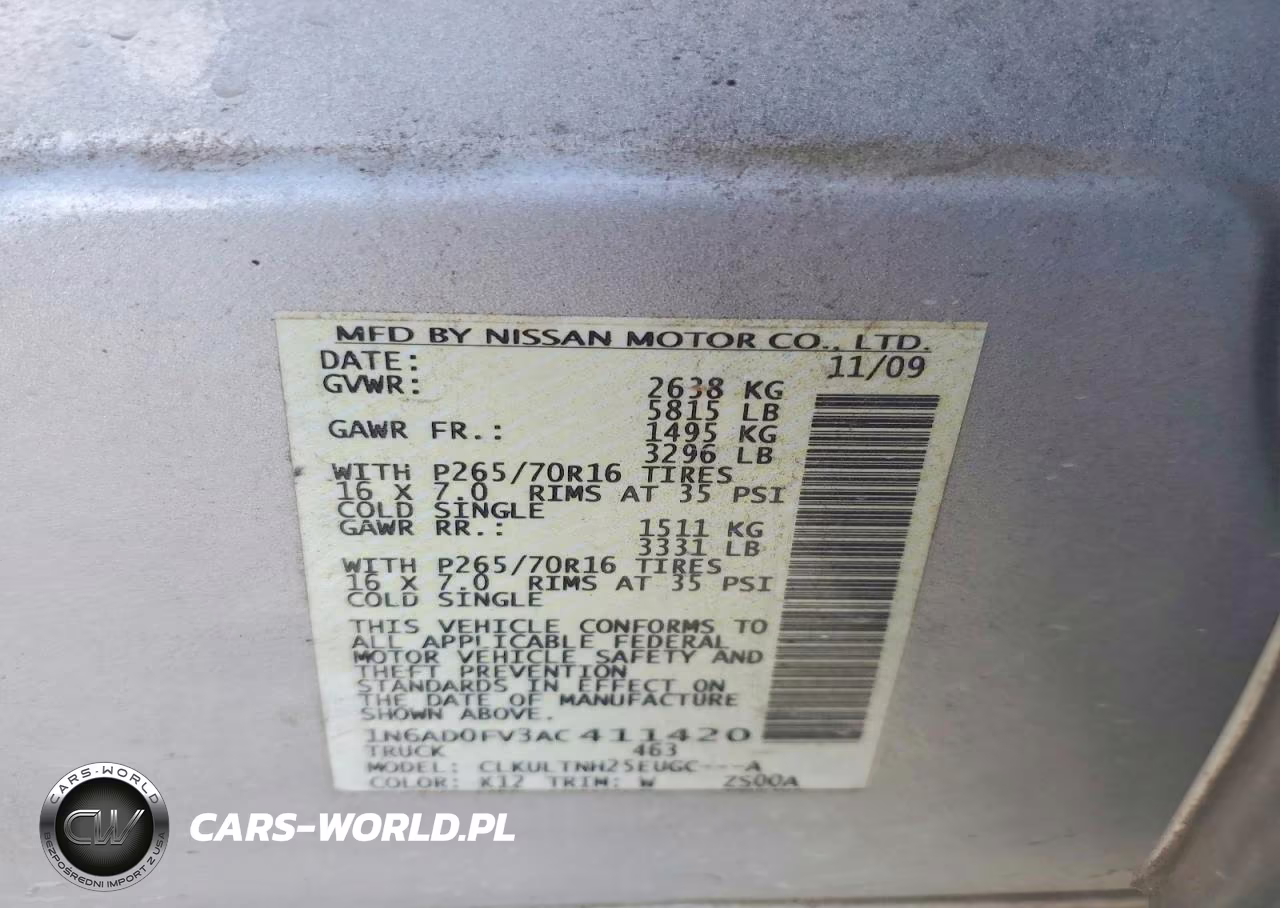 2010 Nissan Frontier Se V6 VIN:1N6AD0FV3AC411420 - 12
