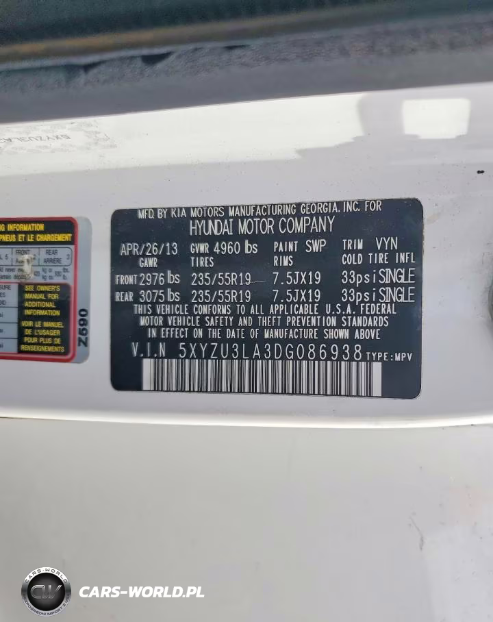 2013 Hyundai Santa Fe Sport 2.0T VIN:5XYZU3LA3DG086938 - 13