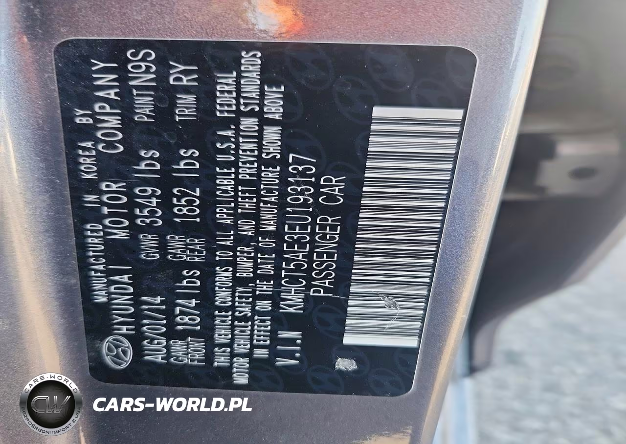 2014 Hyundai Accent Gs VIN:KMHCT5AE3EU193137 - 13