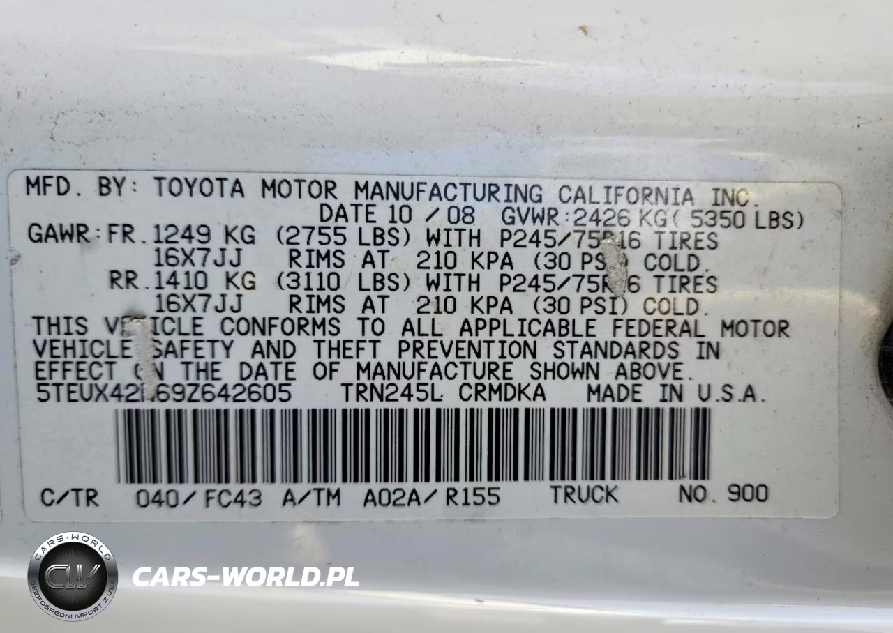 2009 Toyota Tacoma Access Cab VIN:5TEUX42N69Z642605 - 13