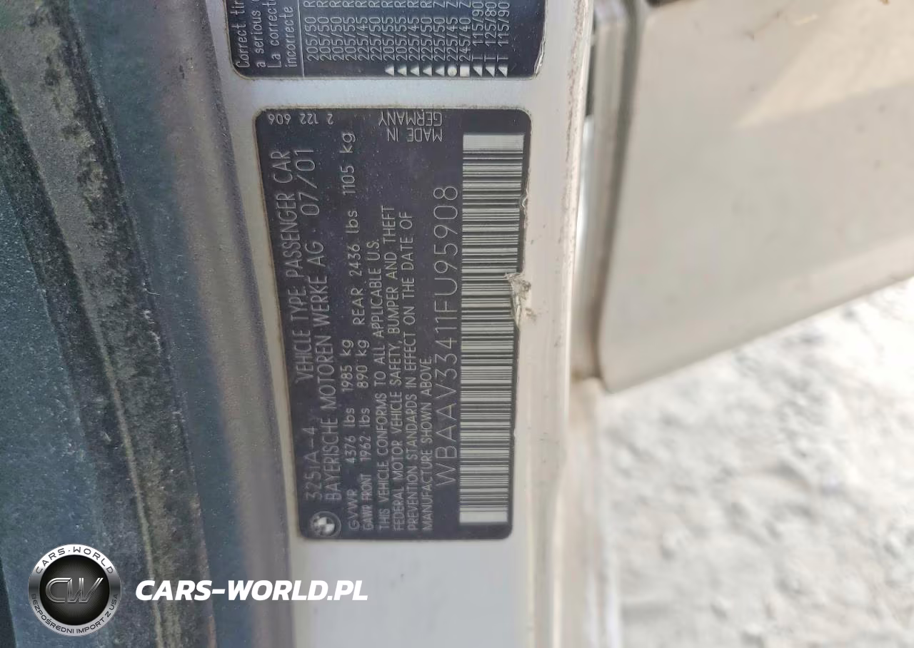 2001 BMW 325 I VIN:WBAAV33411FU95908 - 12