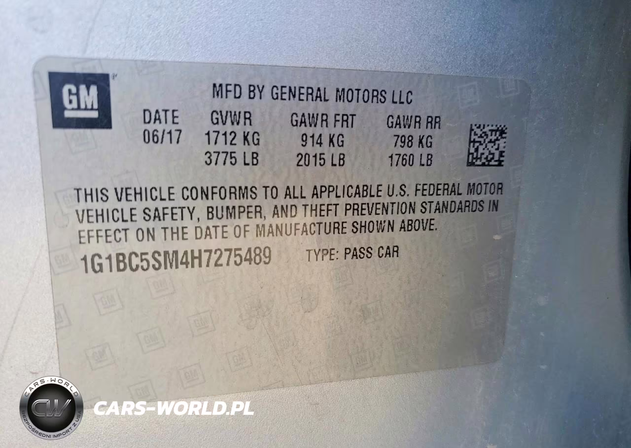 2017 Chevrolet Cruze Ls VIN:1G1BC5SM4H7275489 - 12