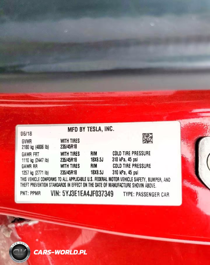 2018 Tesla Model 3 VIN:5YJ3E1EA4JF037349 - 12