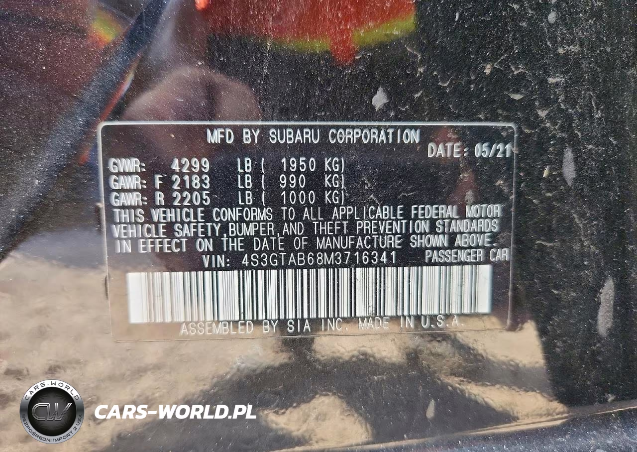 2021 Subaru Impreza VIN:4S3GTAB68M3716341 - 12
