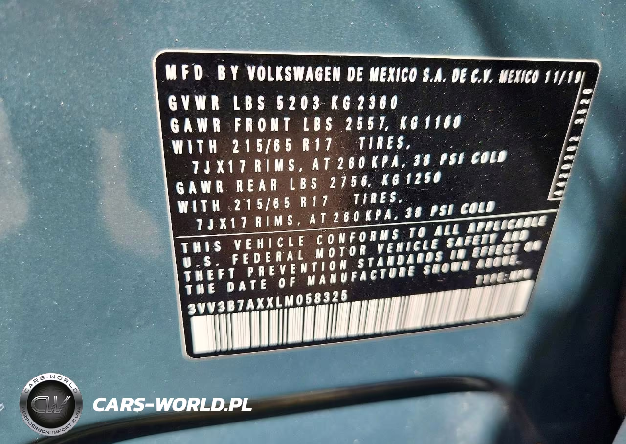 2020 Volkswagen Tiguan Se VIN:3VV3B7AXXLM058325 - 13