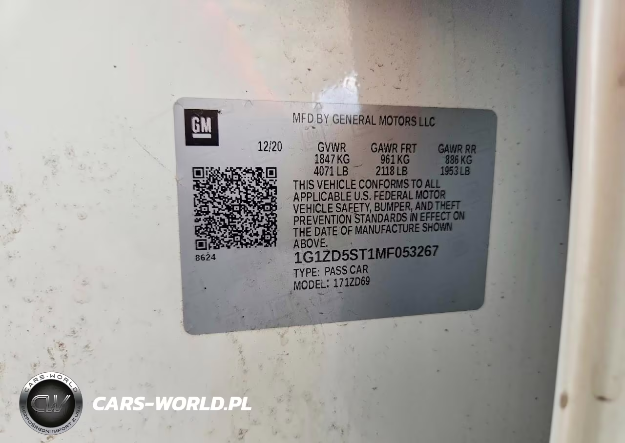 CHEVROLET MALIBU VIN:1G1ZD5ST1MF053267 - 12
