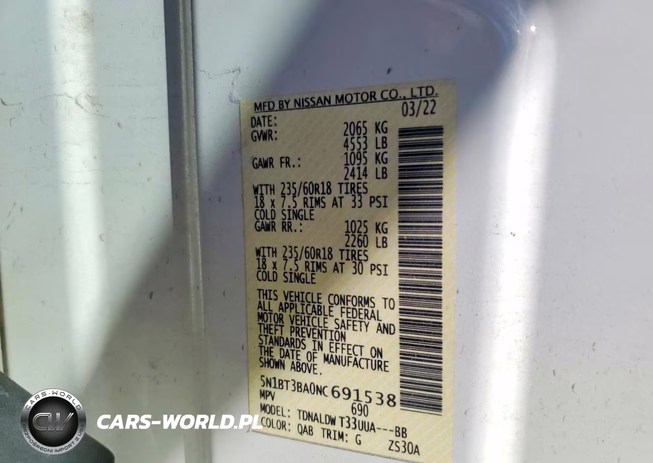 2022 Nissan Rogue Sv VIN:5N1BT3BA0NC691538 - 13