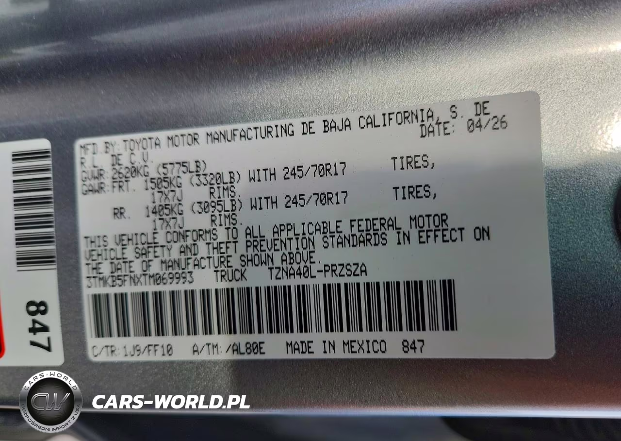 2026 Toyota Tacoma Sr5 VIN:3TMKB5FNXTM069993 - 12