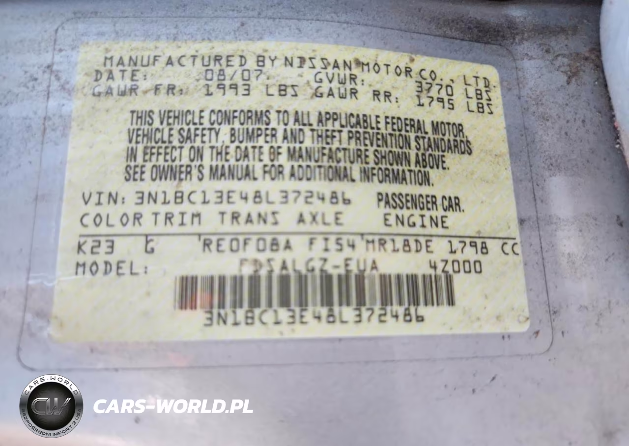 2008 Nissan Versa 1.8 S VIN:3N1BC13E48L372486 - 13