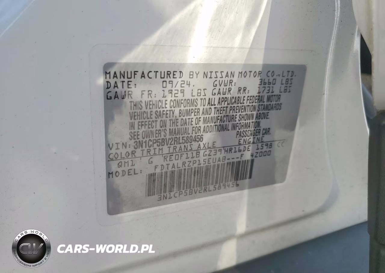 2024 Nissan Kicks S VIN:3N1CP5BV2RL589456 - 13