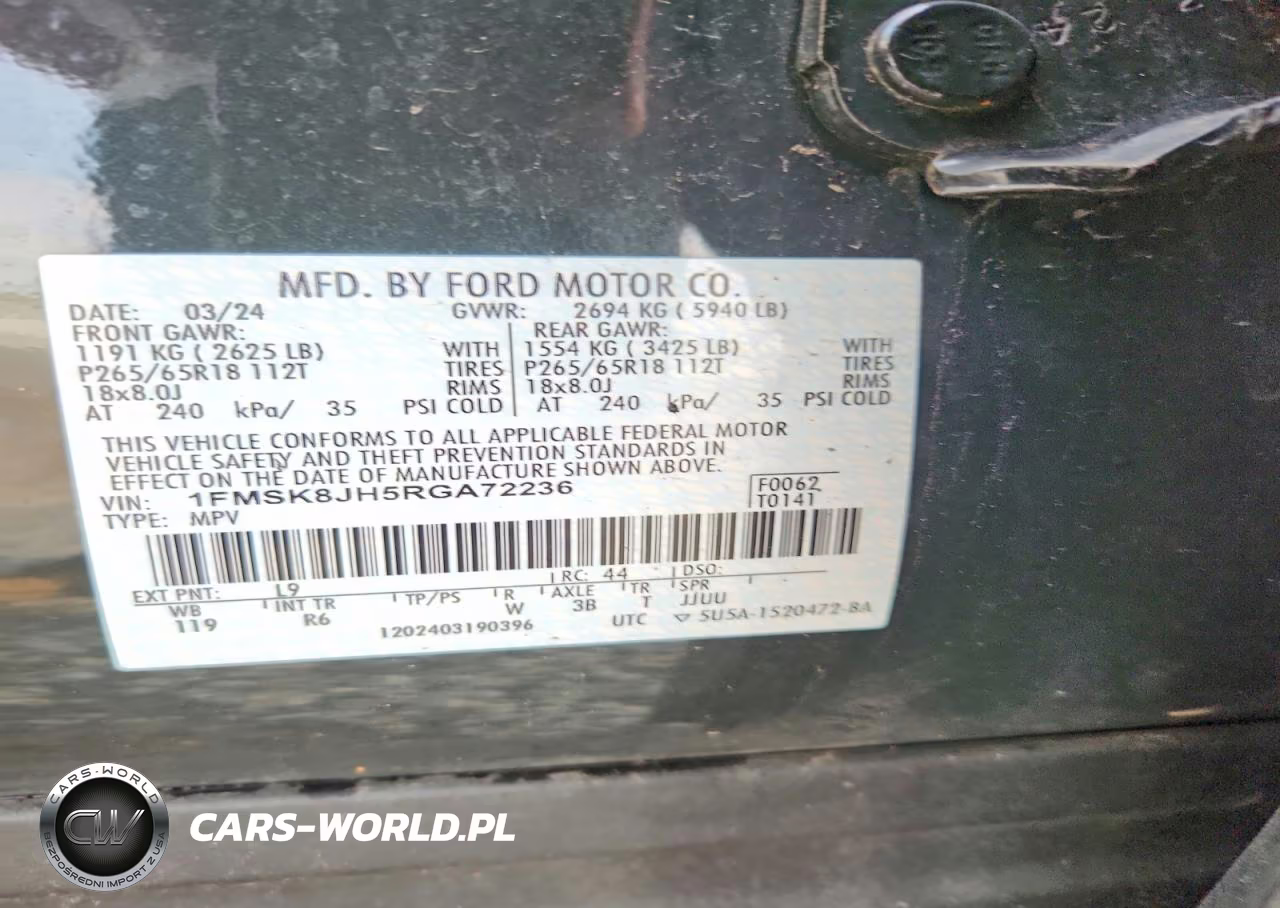 2024 Ford Explorer Timberline VIN:1FMSK8JH5RGA72236 - 13