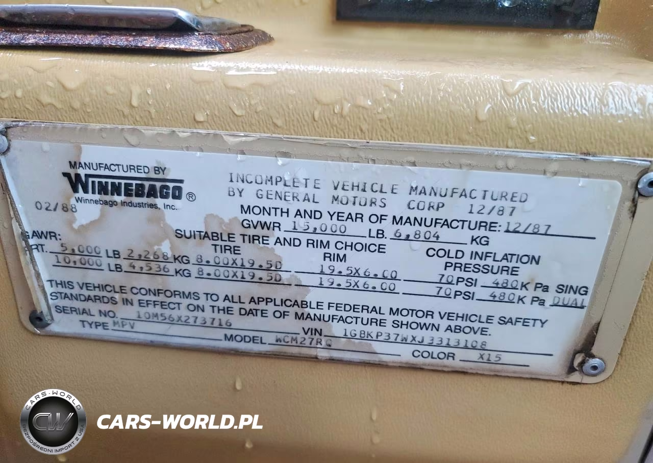 1988 Chevrolet P30 VIN:1GBKP37WXJ3313108 - 10
