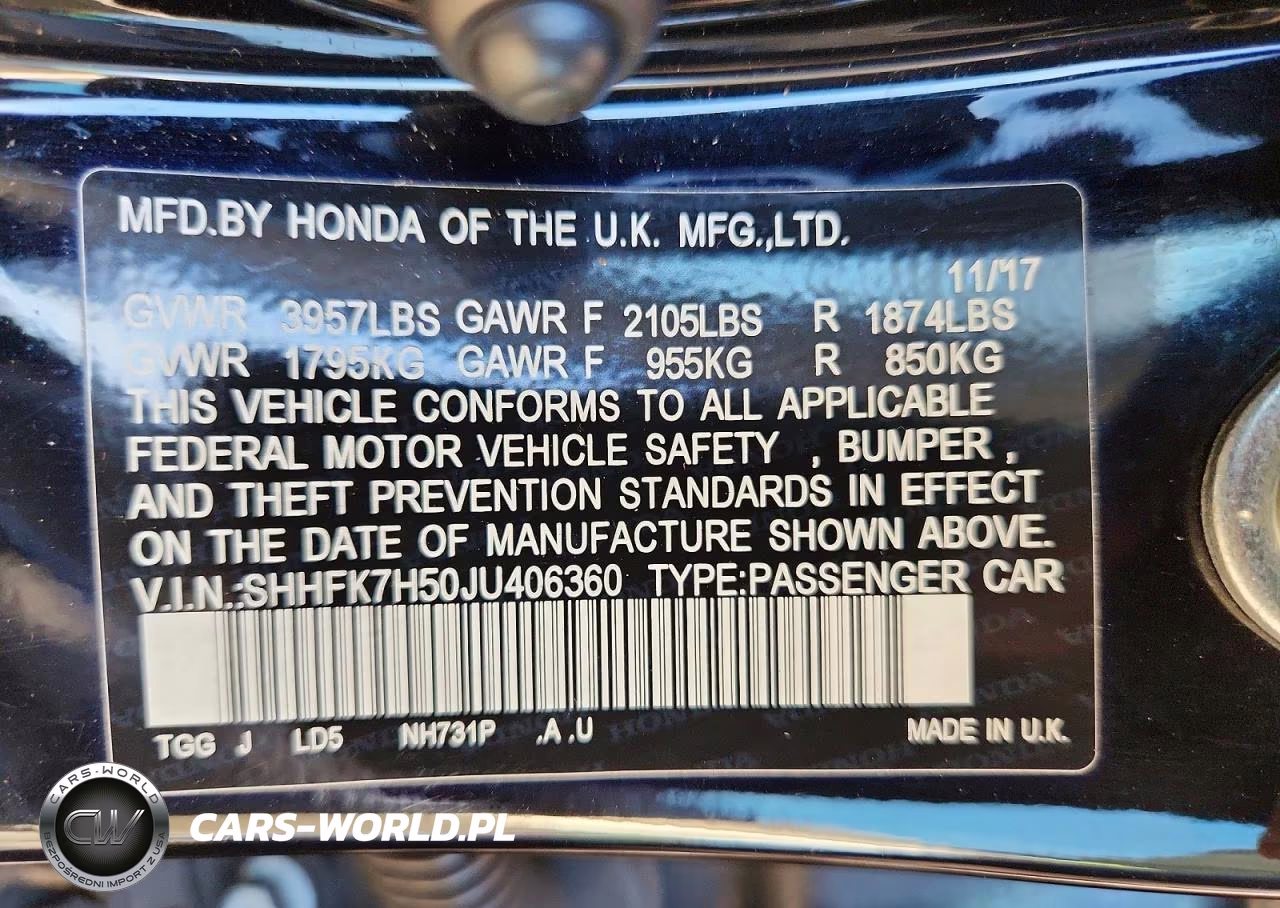 2018 Honda Civic Ex VIN:SHHFK7H50JU406360 - 12