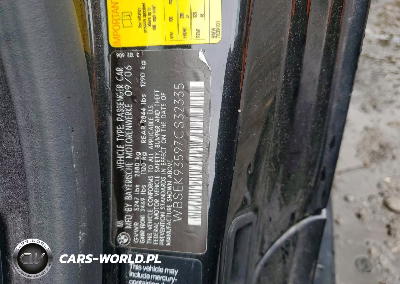 2007 BMW M6 VIN:WBSEK93597CS32335 - 12