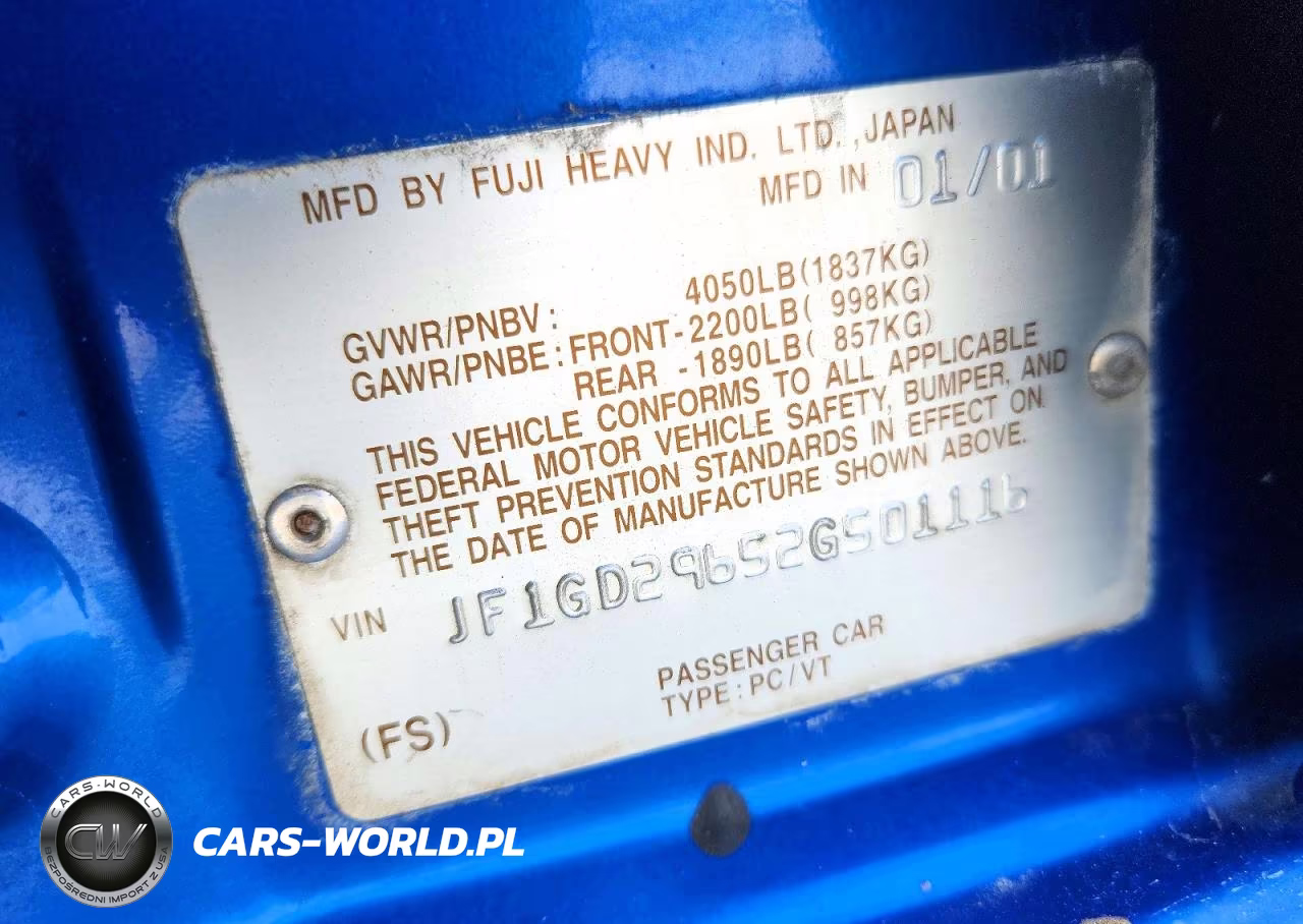 2002 Subaru Impreza Wrx VIN:JF1GD29652G501116 - 13