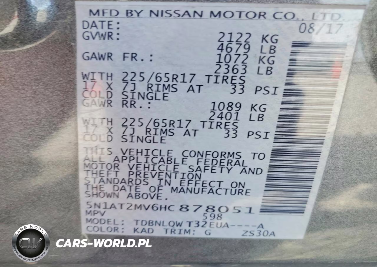 2017 Nissan Rogue Sv VIN:5N1AT2MV6HC878051 - 13