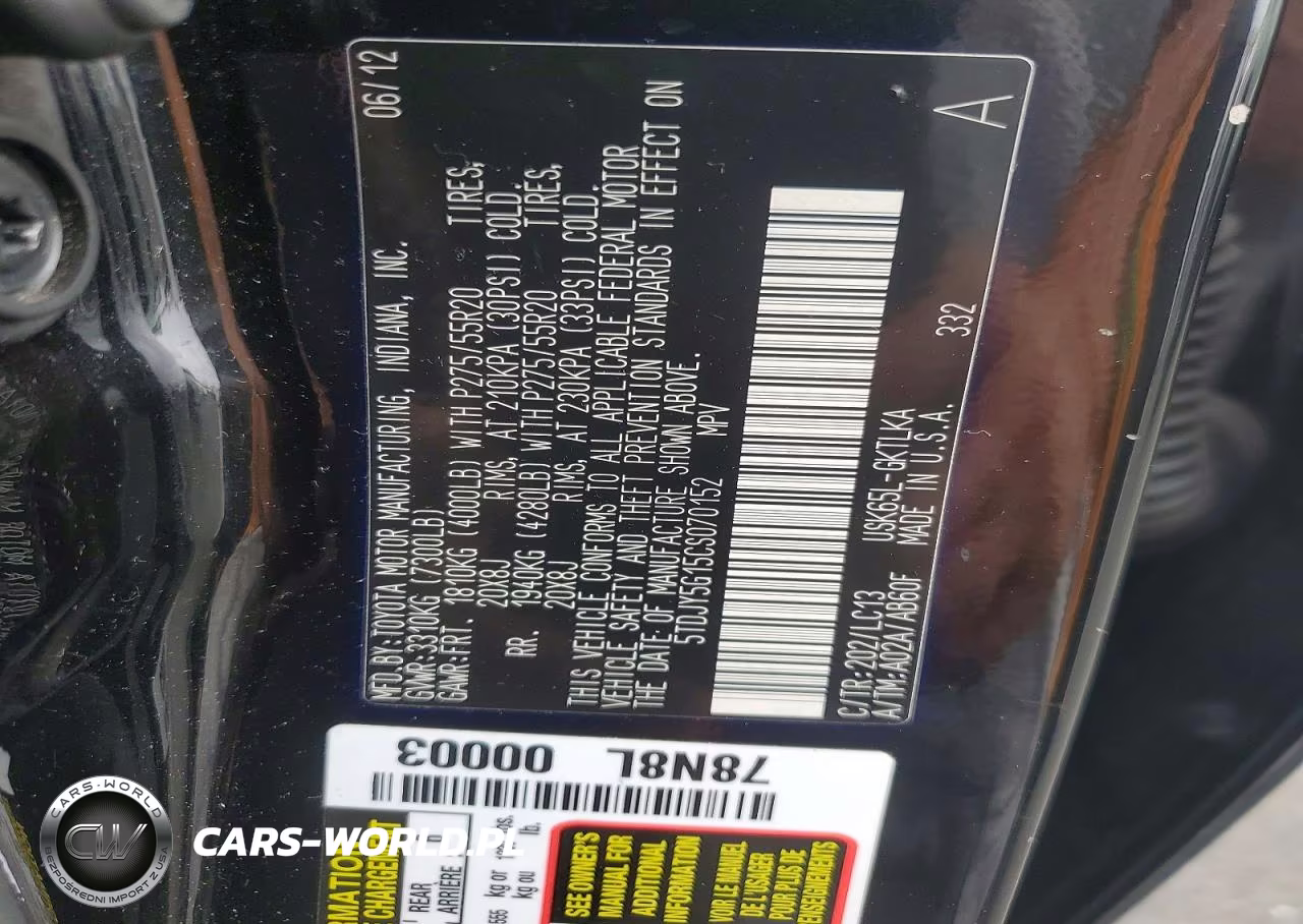 2012 Toyota Sequoia Limited VIN:5TDJY5G15CS070152 - 13