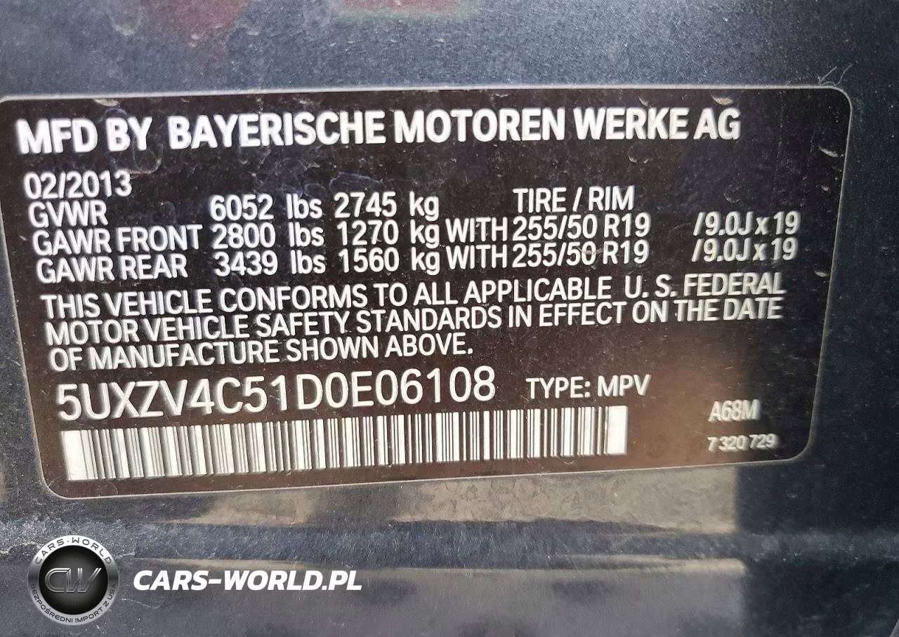 2013 BMW X5 xDrive35I VIN:5UXZV4C51D0E06108 - 13