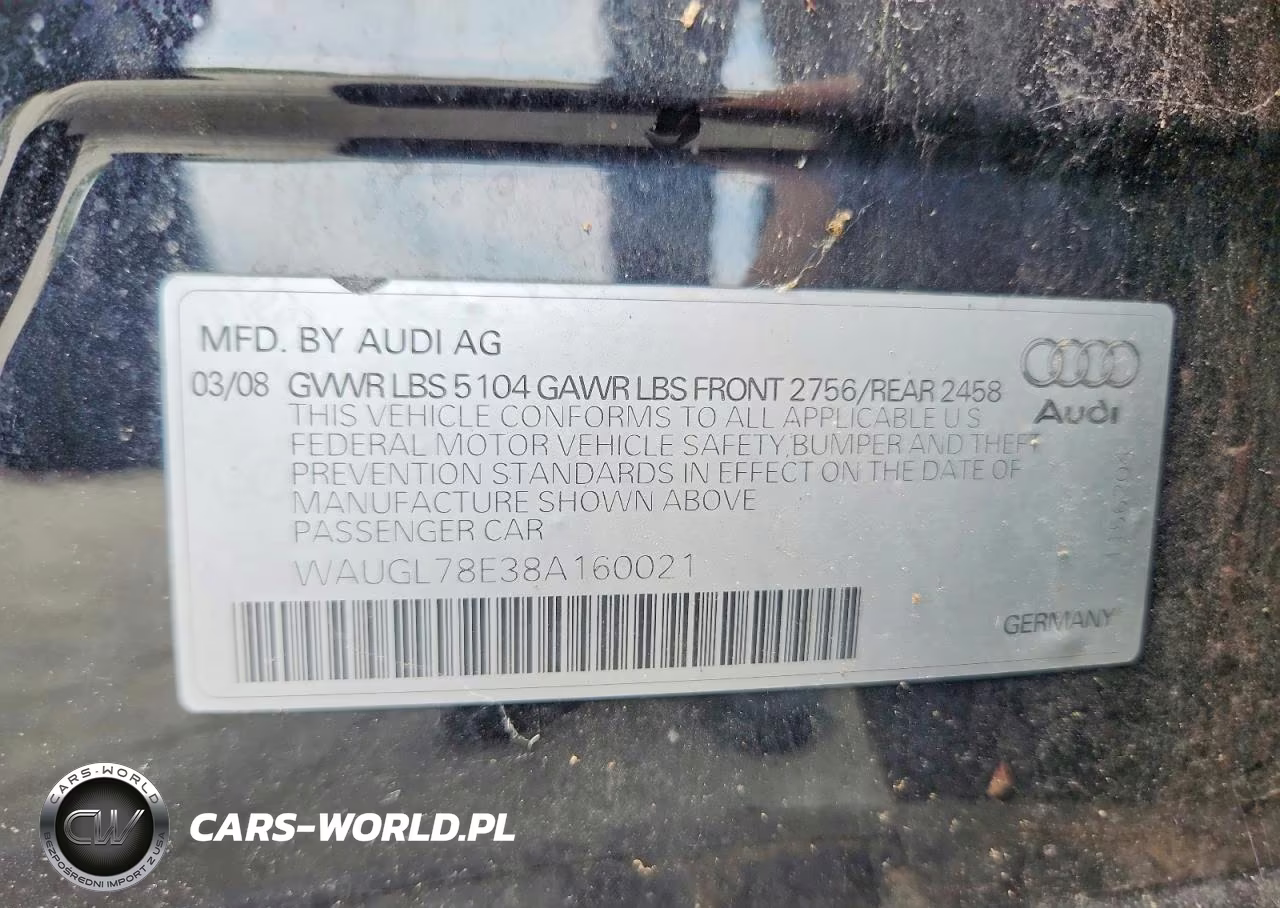 2008 Audi S4 Quattro VIN:WAUGL78E38A160021 - 12