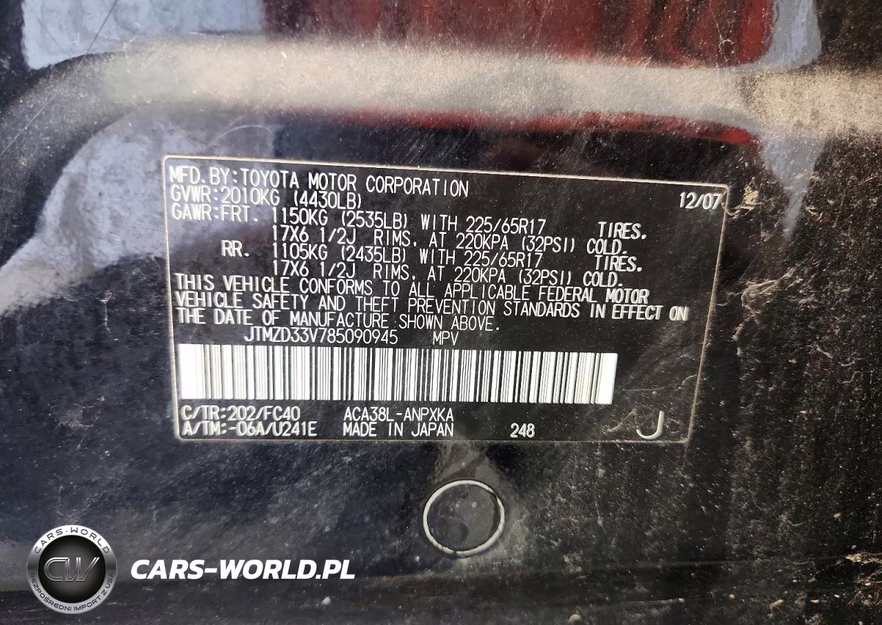 2008 Toyota Rav4 Base VIN:JTMZD33V785090945 - 13