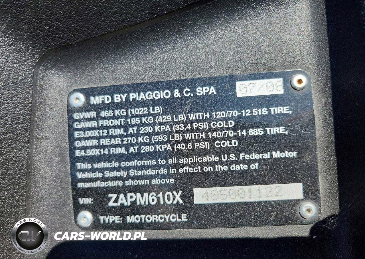 2009 Piaggio Mp3 500 VIN:ZAPM610X495001122 - 9