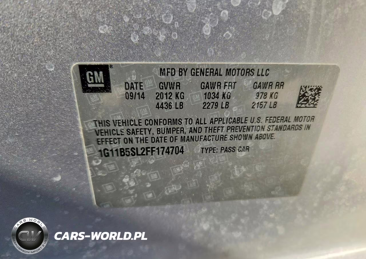 2015 Chevrolet Malibu Ls VIN:1G11B5SL2FF174704 - 12