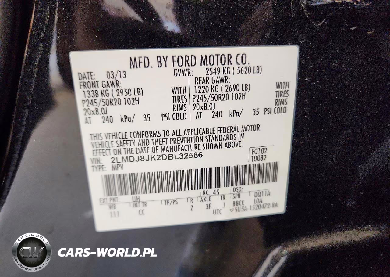 2013 Lincoln Mkx VIN:2LMDJ8JK2DBL32586 - 13