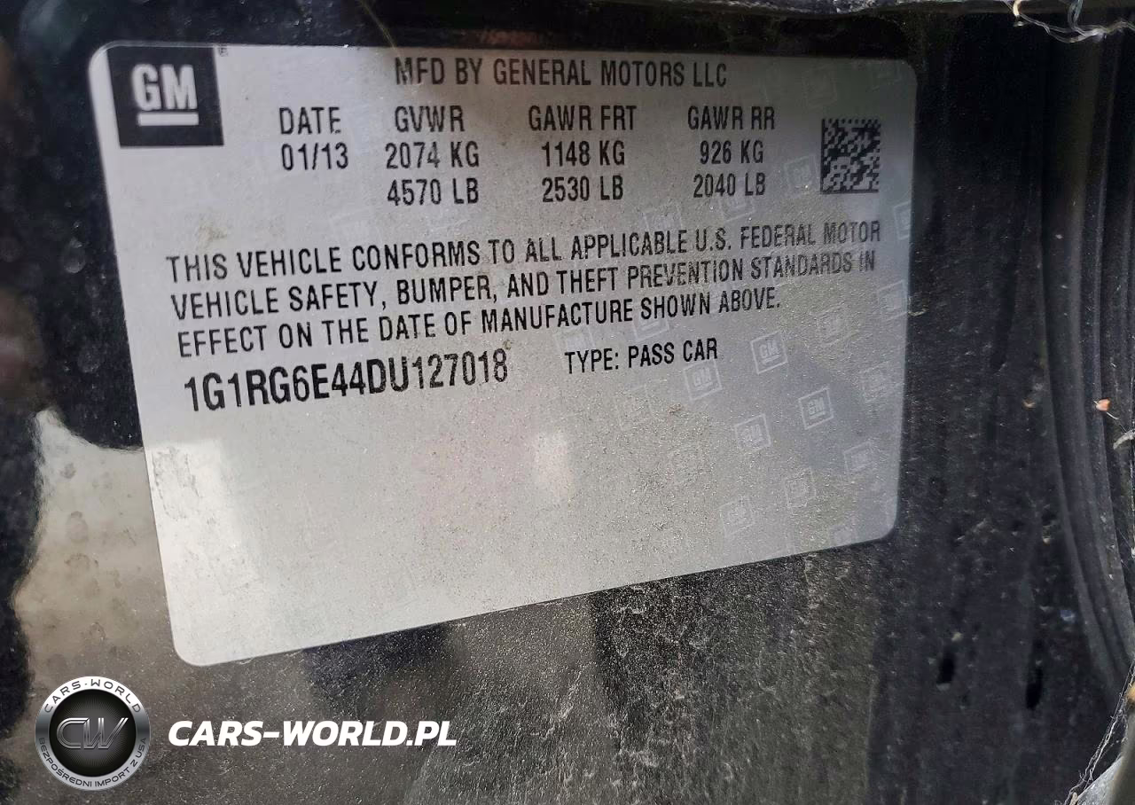 2013 Chevrolet Volt VIN:1G1RG6E44DU127018 - 12