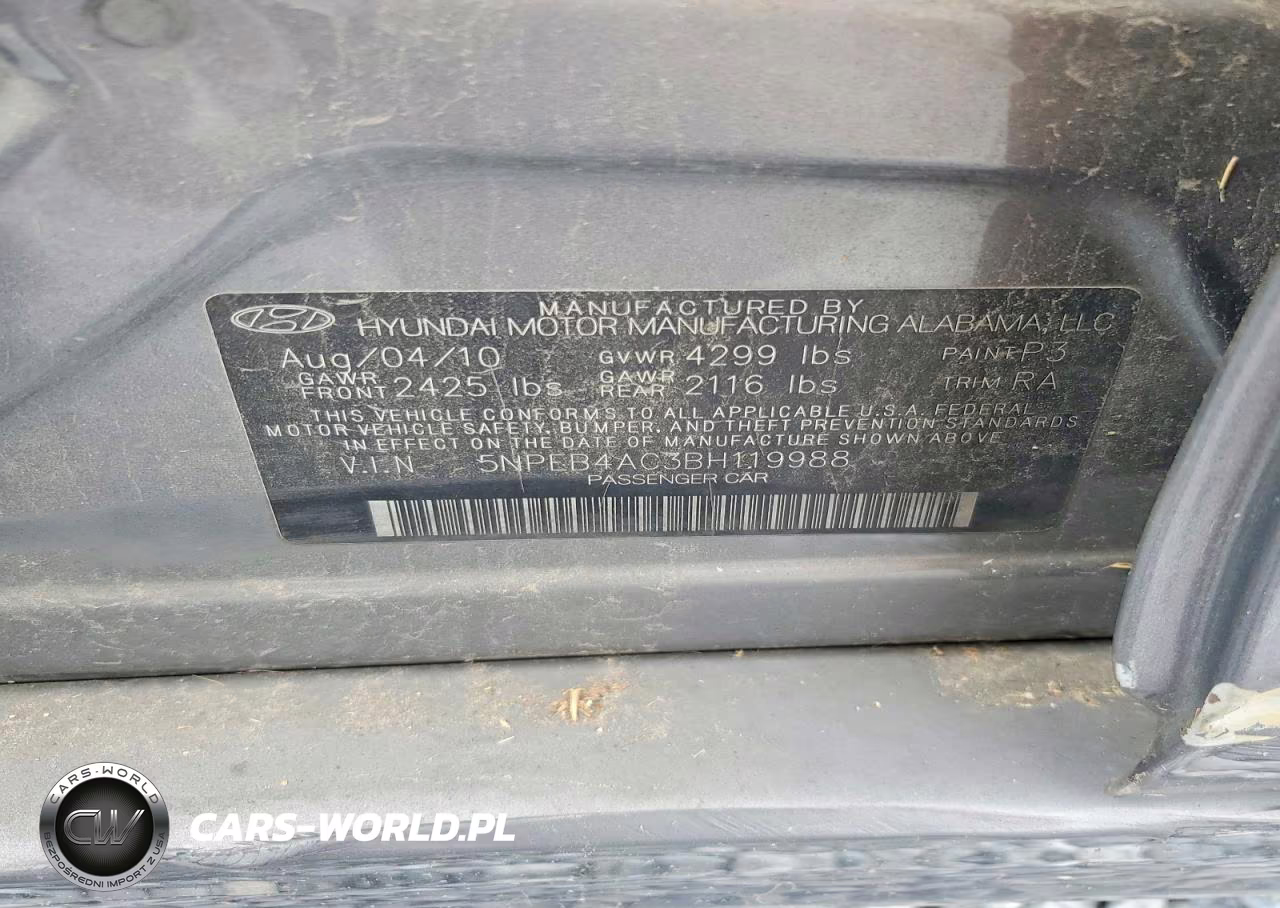 2011 Hyundai Sonata Gls VIN:5NPEB4AC3BH119988 - 13