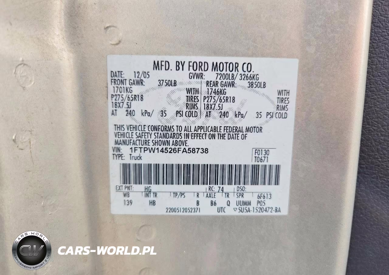 2006 Ford F150 Supercrew VIN:1FTPW14526FA58738 - 12