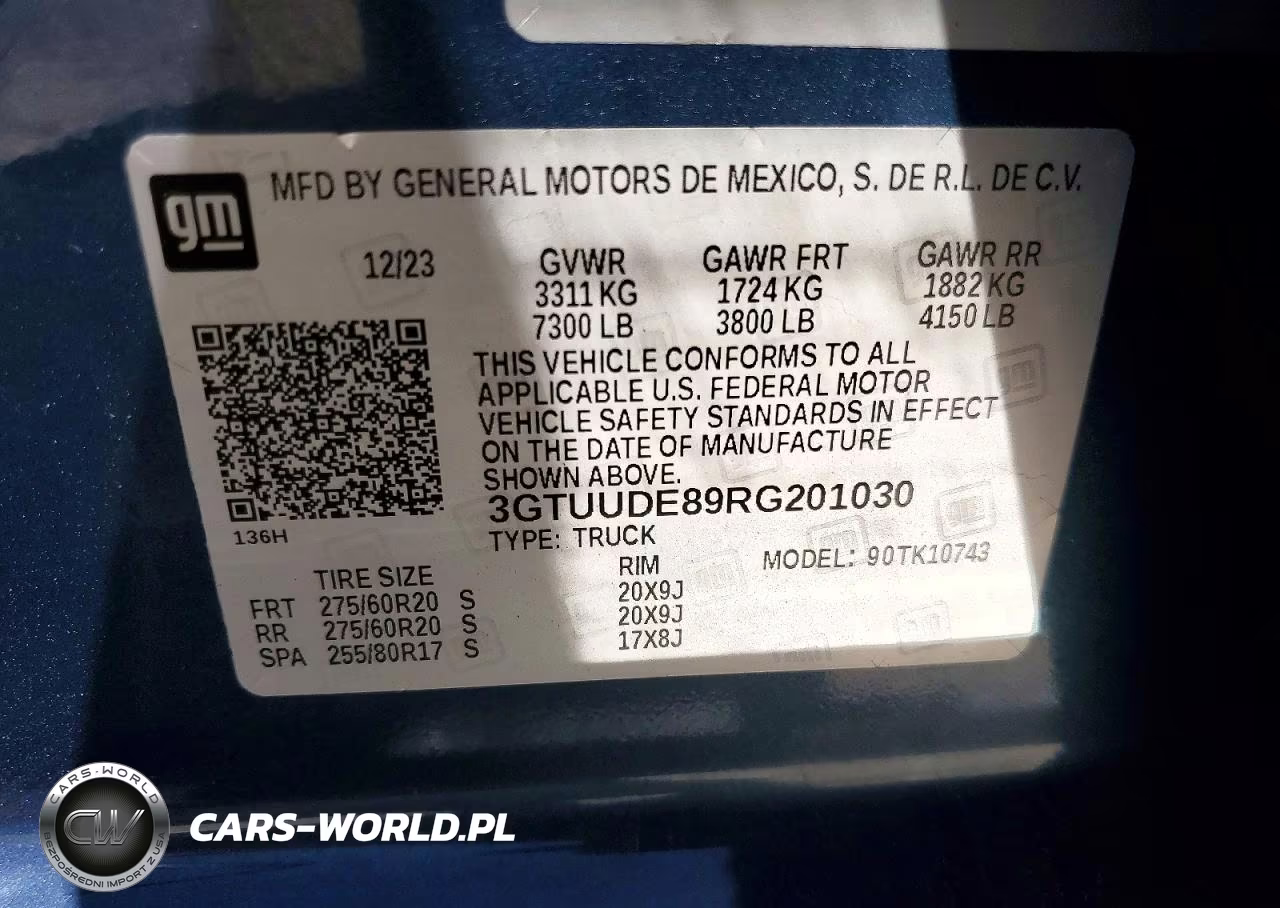 2024 GMC Sierra K1500 Slt VIN:3GTUUDE89RG201030 - 12