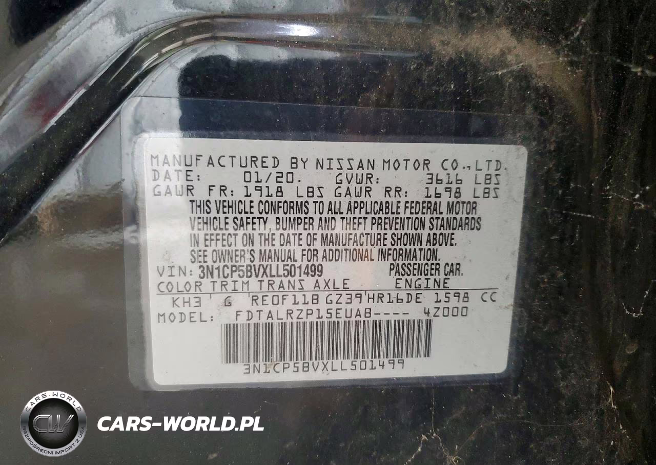 2020 Nissan Kicks S VIN:3N1CP5BVXLL501499 - 13