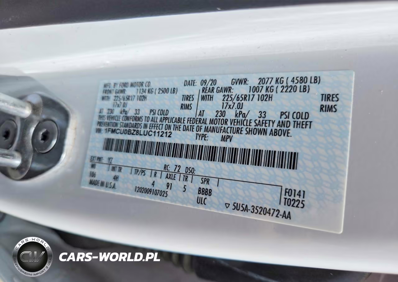 2020 Ford Escape Se Sport VIN:1FMCU0BZ8LUC11212 - 13
