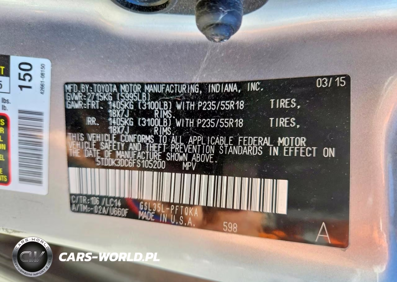 2015 Toyota Sienna Xle Premium 7-Passenger VIN:5TDDK3DC6FS105200 - 13