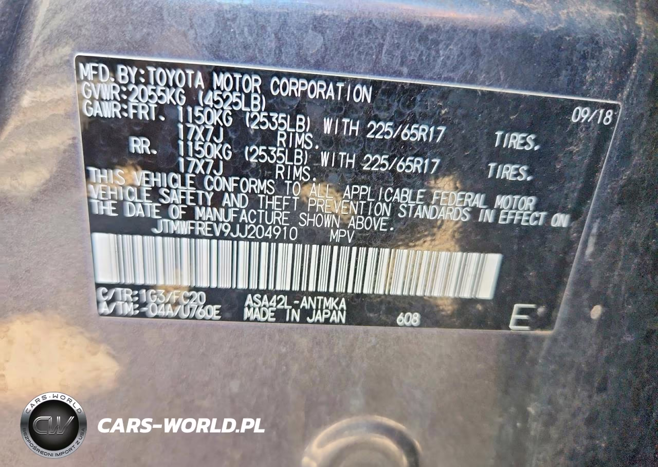 2018 Toyota Rav4 Xle VIN:JTMWFREV9JJ204910 - 14