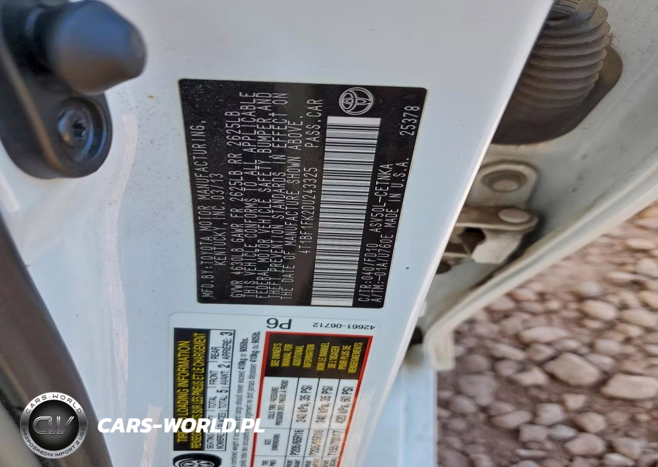 2013 Toyota Camry L VIN:4T1BF1FK2DU243325 - 12