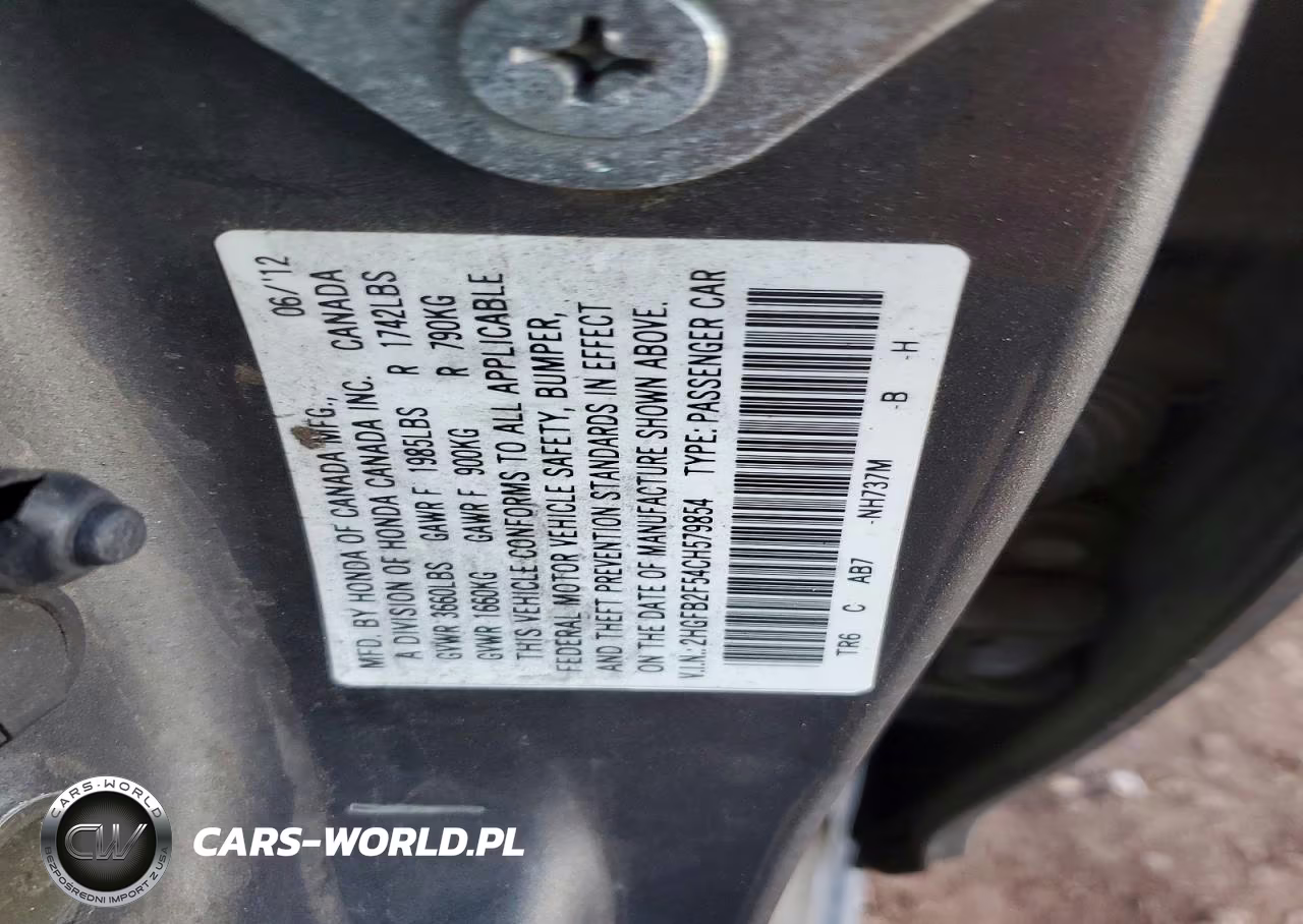 2012 Honda Civic Lx VIN:2HGFB2F54CH579854 - 13