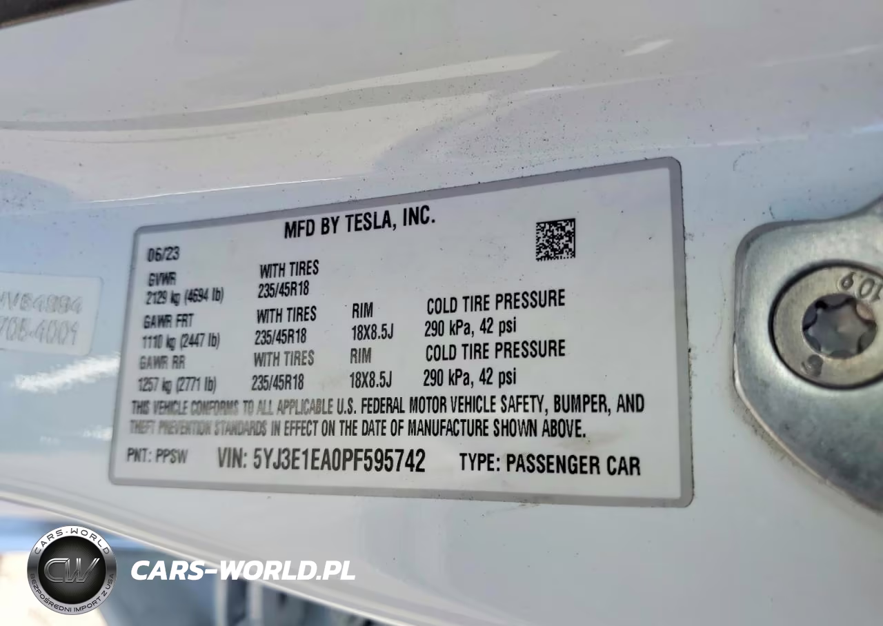 2023 Tesla Model 3 VIN:5YJ3E1EA0PF595742 - 12